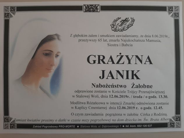 Zmarła Grażyna Janik