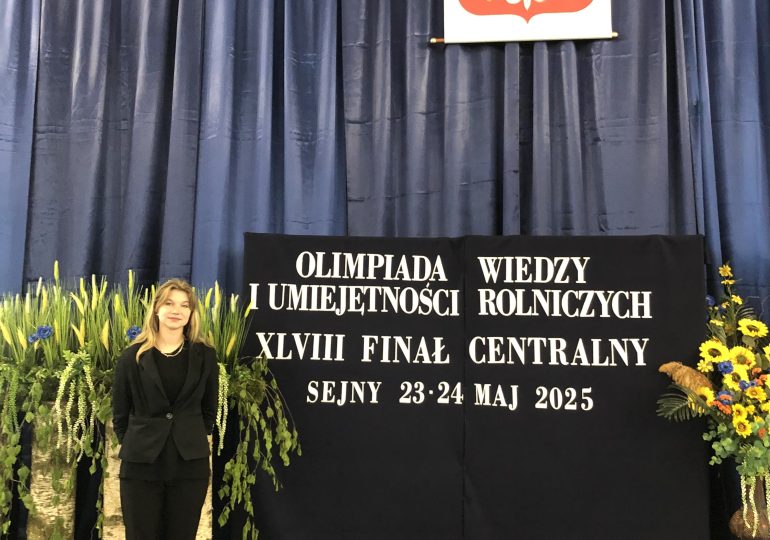 Sukces w XLVIII Ogólnopolskiej Olimpiadzie Wiedzy i Umiejętności Rolniczych (OWiUR) w Etapie Centralnym